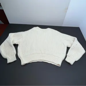 Apiece‎ Apart Cream Crewneck Wool Sweater APPROX. Size LARGE No Size Tag *FLAWED thumbnail 15