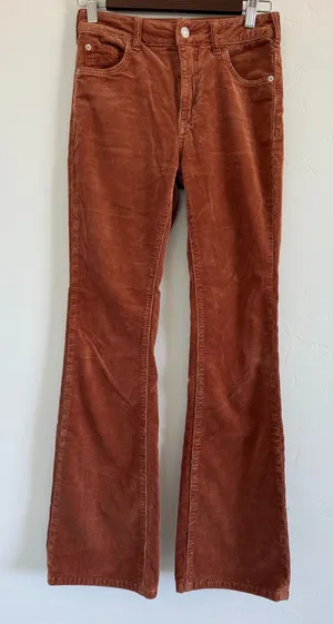 Pilcro The Icon Corduroy Flare Pants Size 25 Rust Brown Anthropologie thumbnail 1