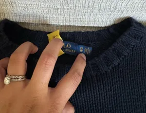 Ralph Lauren Rare navy polo jumper knit navy flag sweater thumbnail 3