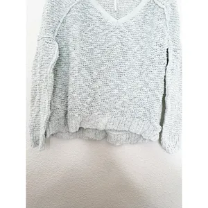 Free People Songbird Shaggy Knit Pullover Sweater Chunky Oversize Medium Seafoam thumbnail 10