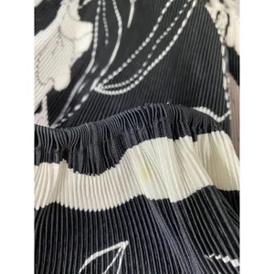 Virginie Paris Vintage Black White Printed Pleated Dress Women's Size‎ 14-16 thumbnail 4