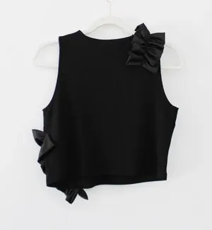 ASOS Ponte Crop Top With Satin Ruffle Detail thumbnail 7
