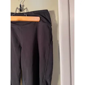 Baleaf Women's Size Large Cropped Wide Leg Leggings Side Pockets Black High Rise thumbnail 4