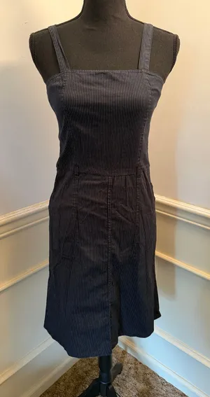 Vintage Y2K April Why Not Navy & White Pinstripe Mini Dress Indie Sleaze Summer thumbnail 1