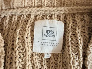 Rip Curl Women's Tan Chunky Knit Open Front Cardigan Size L thumbnail 4