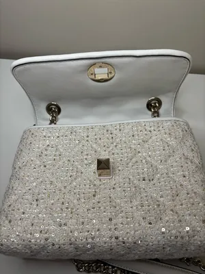 Kate Spade Natalia Sequin Tweed Medium Flap Crossbody Shoulder Bag thumbnail 4