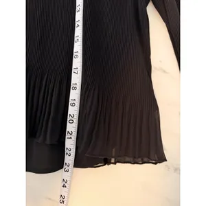 Madewell Pleated V-Neck Bell Sleeve Top Black Womens Medium Camisole‎ Lined goth thumbnail 10