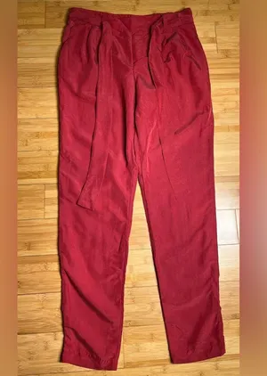 Old Navy Womens Strawberry Tropix High Rise Belted Paper Bag Pull-On Pants|Sz:S thumbnail 5