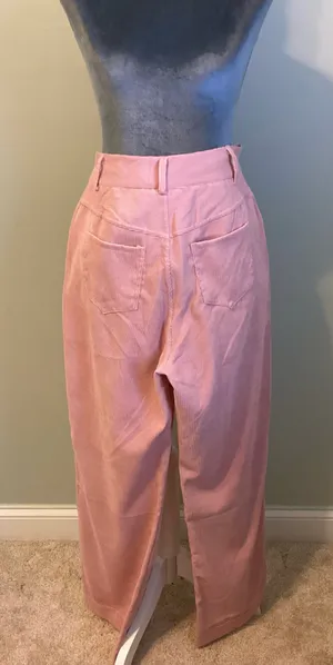 Pink wide leg corduroy pants thumbnail 2