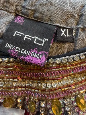 kurta features intricate Rhinestones rich fuchsia and crimson XL Dress Lined FFU thumbnail 9