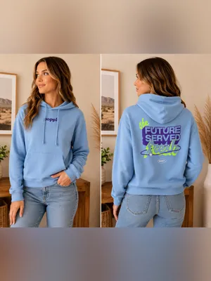 Poppi x Target Light Blue Graphic Hoodie Women’s Small thumbnail 3