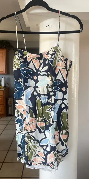 The Impeccable Pig Navy Floral tropical Slip Mini Dress thumbnail 1