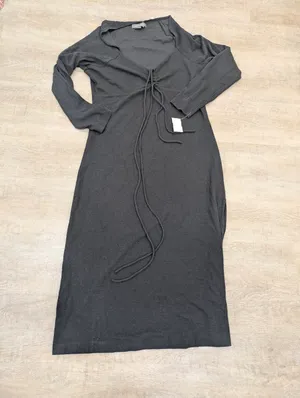 NWT Anthropologie Navy Tie-Front Midi Dress Size XL thumbnail 2
