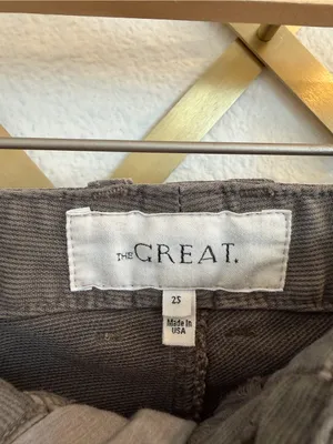 The Great Olive Green Corduroy Rambler Ankle Pants 25 Flawed thumbnail 4
