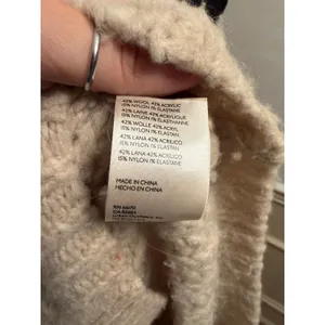 Anthropologie Pilcro Happy Flower Chunky Knit Cardigan Sweater Cream Button Up thumbnail 8