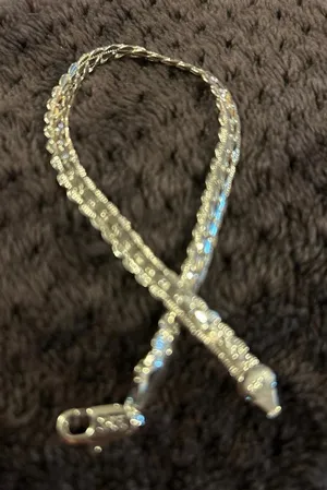 925 sterling silver bracelet 7.5 inch h41 thumbnail 1