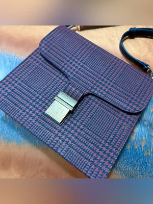 Vintage Brooks Brothers Red Fleece Crossbody bag houndstooth plaid thumbnail 2