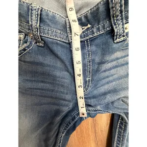 Express Bell Flare Low Rise Stretch Jeans Women's Size 10R Medium Wash Y2K Bootc thumbnail 10