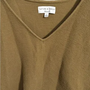 Texture‎ & Thread Madewell Olive Green Ribbed Knit Tie Front Top thumbnail 2