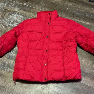 Lands' End Women’s Bold‎ Red Snap/ Zip Winter Coat Size XL thumbnail 1