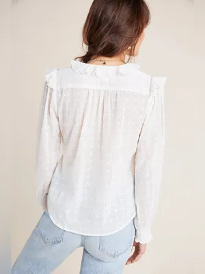 Anthropologie Maeve Laila Ruffled Blouse thumbnail 3