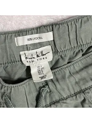 Nicole Miller New York Olive Green Lyocell Cargo Pants - Small thumbnail 2
