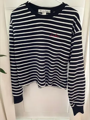 Youth in Revolt Black White Striped Shirt Size M NEW thumbnail 1