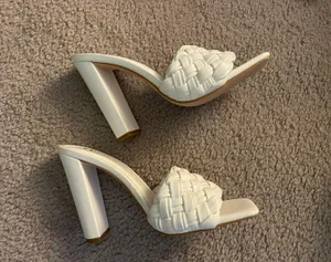 White Heeled Sandals Size 8 thumbnail 2