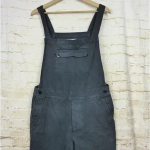 Seeker Canvas Overalls Womens L US 32 Gray Hemp Cotton Utility Workwear Made USA thumbnail 5