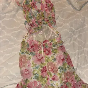 Floral Mini Dress - Pink and White thumbnail 2