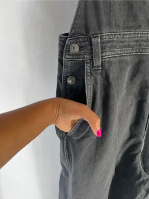 Aerie Baggy Y2K Overalls Smoked Gray Black Denim Size S thumbnail 4