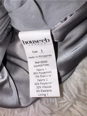 NEW House of CB KIKI Light Grey Mesh Panelled Bodycon Midi Dress sz S thumbnail 8