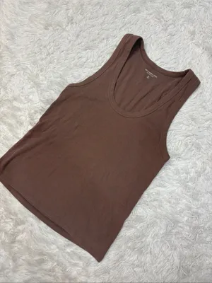 Abercrombie essentials Brown Women's Ribbed Tank Top thumbnail 1