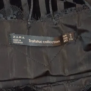 Zara‎ Y2K Trafaluc Collection Black Women’s Velvet-Striped Lace Trim Size USA S thumbnail 5