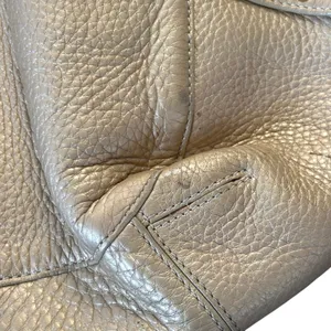 Cole Haan Gold Pebbled Leather Large Hobo Bag Pink Interior‎ thumbnail 5