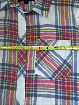 Canada Weather Women’s Gear Plaid Button-Up Shirt - White, Pink & Gray MM VGC thumbnail 7