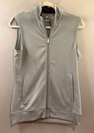 Adidas golf Women’s Gray Sleeveless Full-Zip Vest size small performance thumbnail 1
