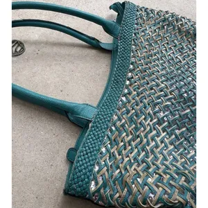 Vintage Style & Co. Sling Woven Blue Large Shoulder Bag Tote Women’s Purse thumbnail 3
