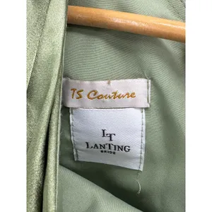 LanTing Bride TS Couture Olive Green Satin Draped One Shoulder‎ Gown NWT Small thumbnail 5