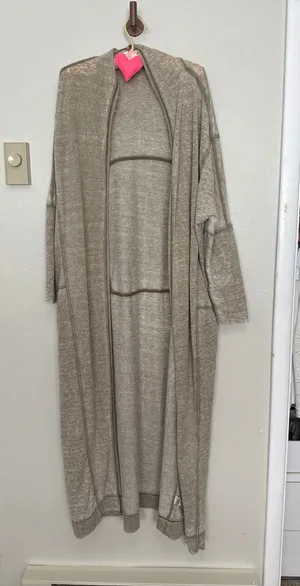 Intimately Free People Small Cozy Girl Longline Cardigan Sage Green w Pockets thumbnail 1