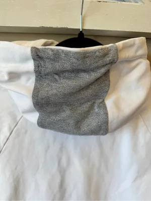 Eleventy Made In Italy hoodie white with gray trim‎ size small. Cotton. thumbnail 4