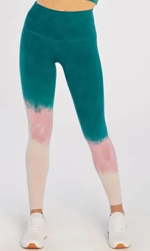 WILDFOX High Waisted Riley 7/8 Leggings In Watermelon Tie Dye Women’s Large thumbnail 1