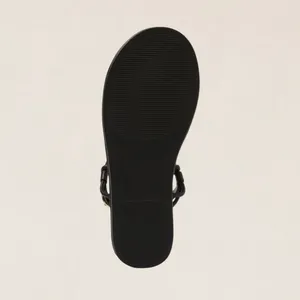 Universal Thread Black Strappy Flat Sandals Gold Bead Detail Ankle Strap 6.5‎ thumbnail 5