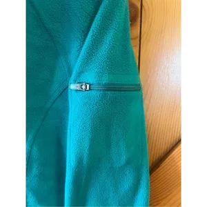 LL Bean Long Sleeve Quarter Zip Fleece Pullover Green Size Med (1030) thumbnail 4