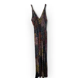 Gypsy Chic Maxi Dress Boho Paisley Print V-Neck Smocked Waist Sundress Festival thumbnail 2