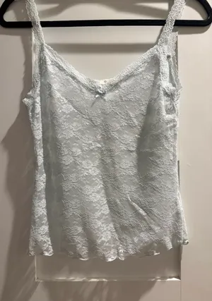 Brandy Melville Lace Camisole in Pale Blue thumbnail 1