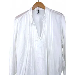 RALPH LAUREN | L |Split Neck Pintuck Pleated Top Tunic Swim Cover Up Oversized thumbnail 3