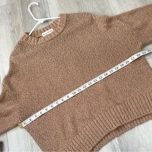 White + Warren Sweater cotton slub easy crewneck womens Brown (small) minimalist thumbnail 3