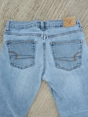 American Eagle 2P 28x29 Light Wash Flare Distressed Jeans Petite thumbnail 5