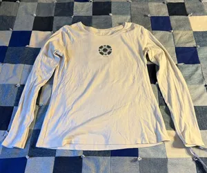 Lucy Activewear Women's XL Long Sleeve Tee - Cream Floral Harmony Graphic thumbnail 1